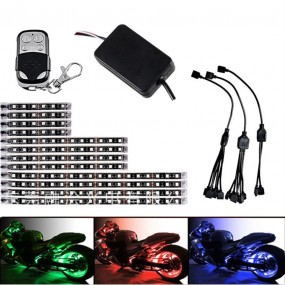 Car atmosphere light one tow twelve atmosphere light RGB waterproof light strip seven color atmosphere light motorcycle modified chassis light A style